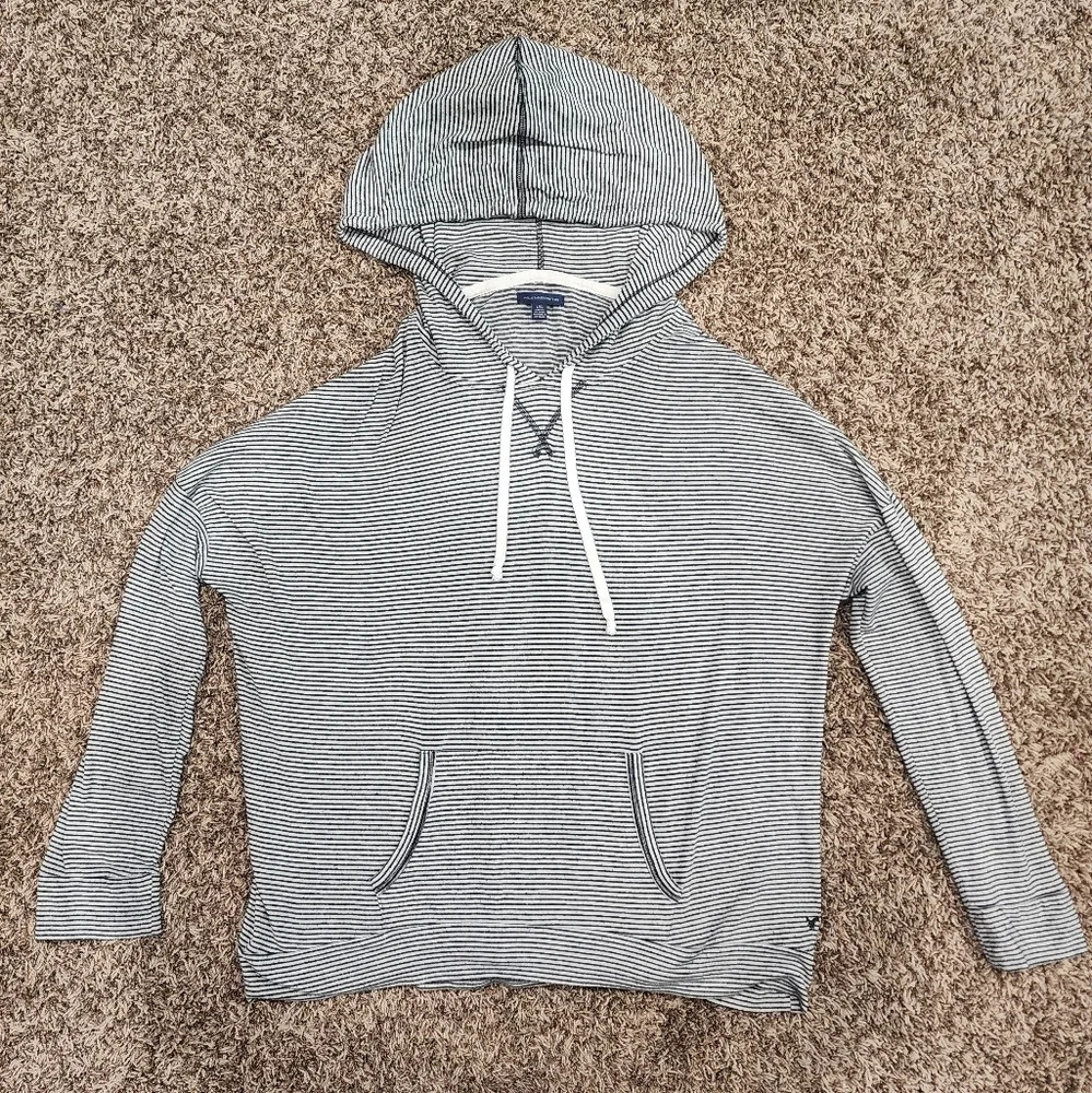 American Eagle Outfitters Gray Striped Hoodie